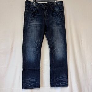 Mens Buffalo David Bitton Jeans Size 36X32 Straight Stretch Blue Jeans